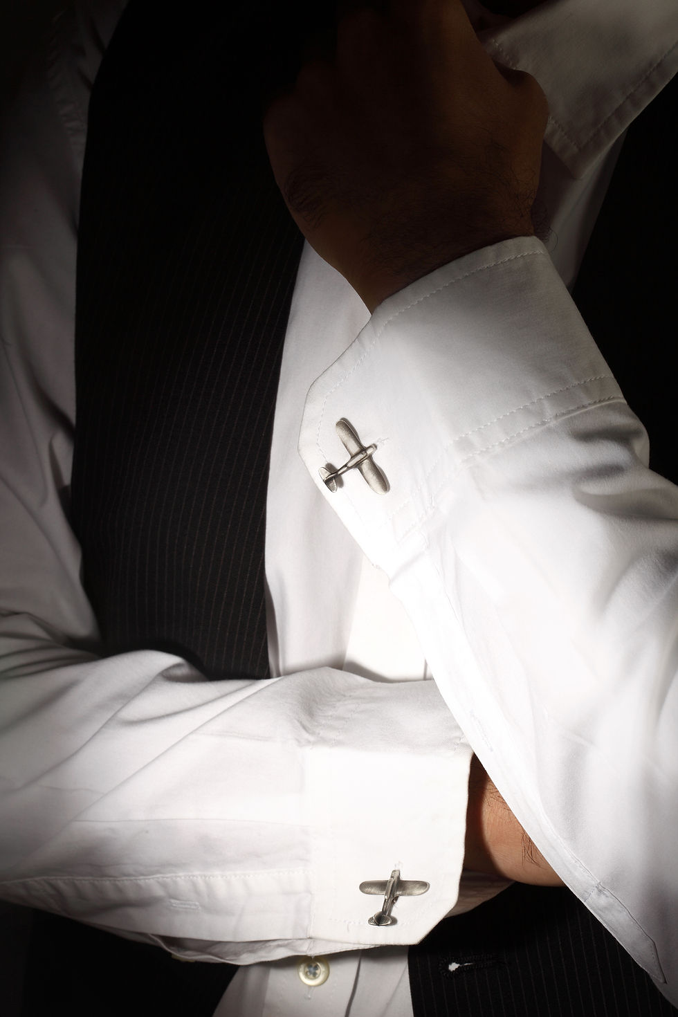 Thumbnail: Airplane Cufflinks In Silver 925, Aircraft Jewelry 