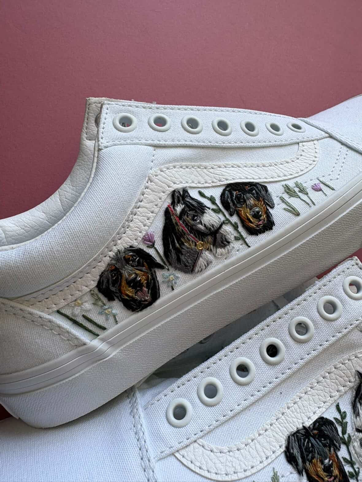 Pet portrait shoes - multiple pets - up to 6 faces