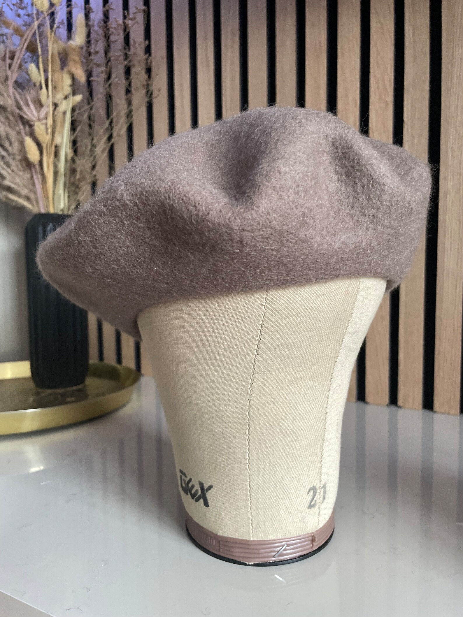 Brown beret - Dark mushroom beret  - 100% wool beret