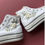 الصورة المصغرة: Silk flower hi top converse, hand embroidered shoes