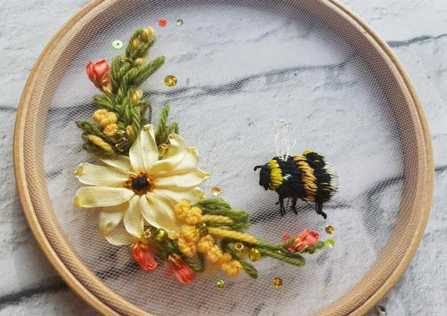 tulle embroidery