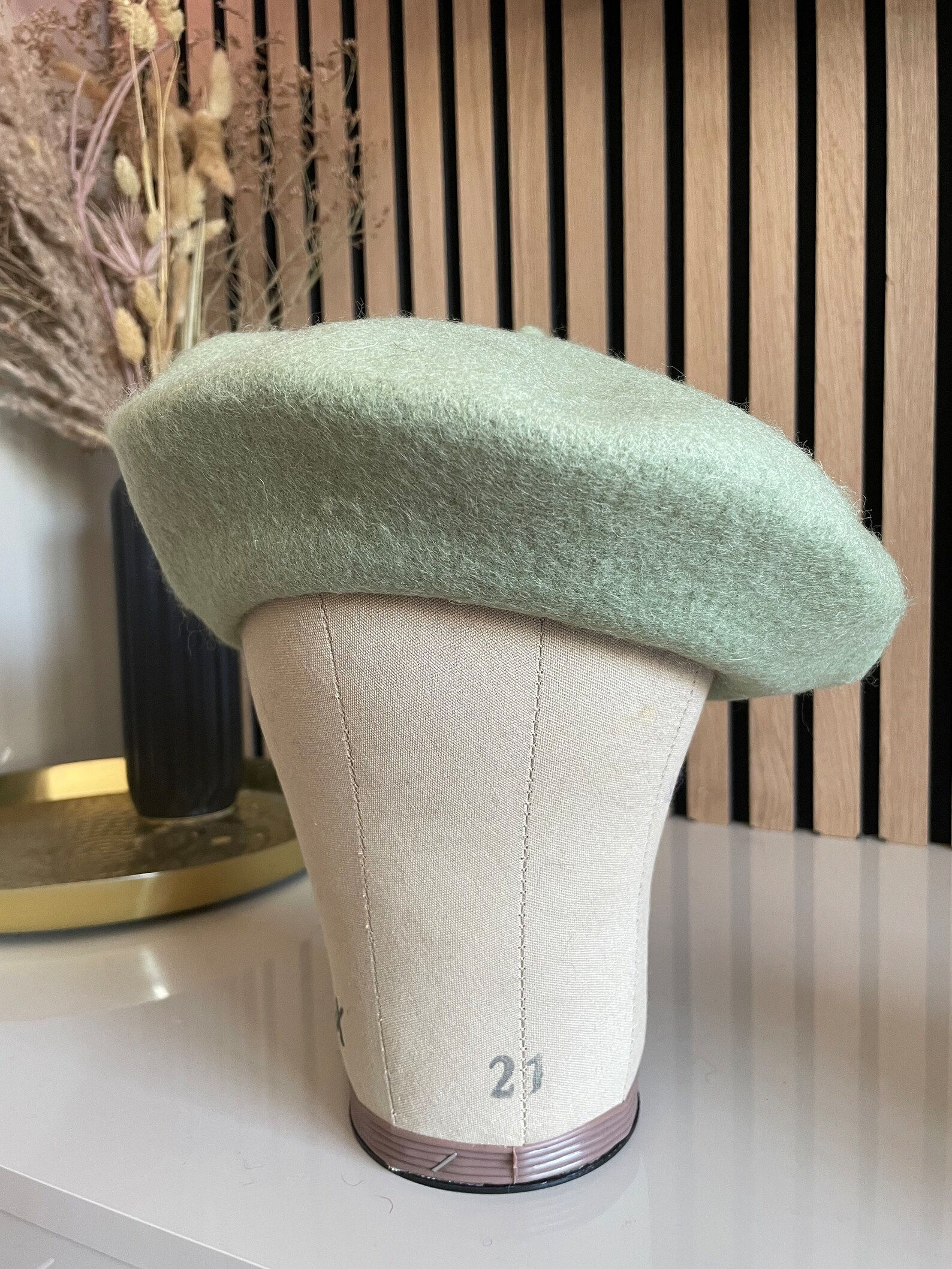 light grey beret