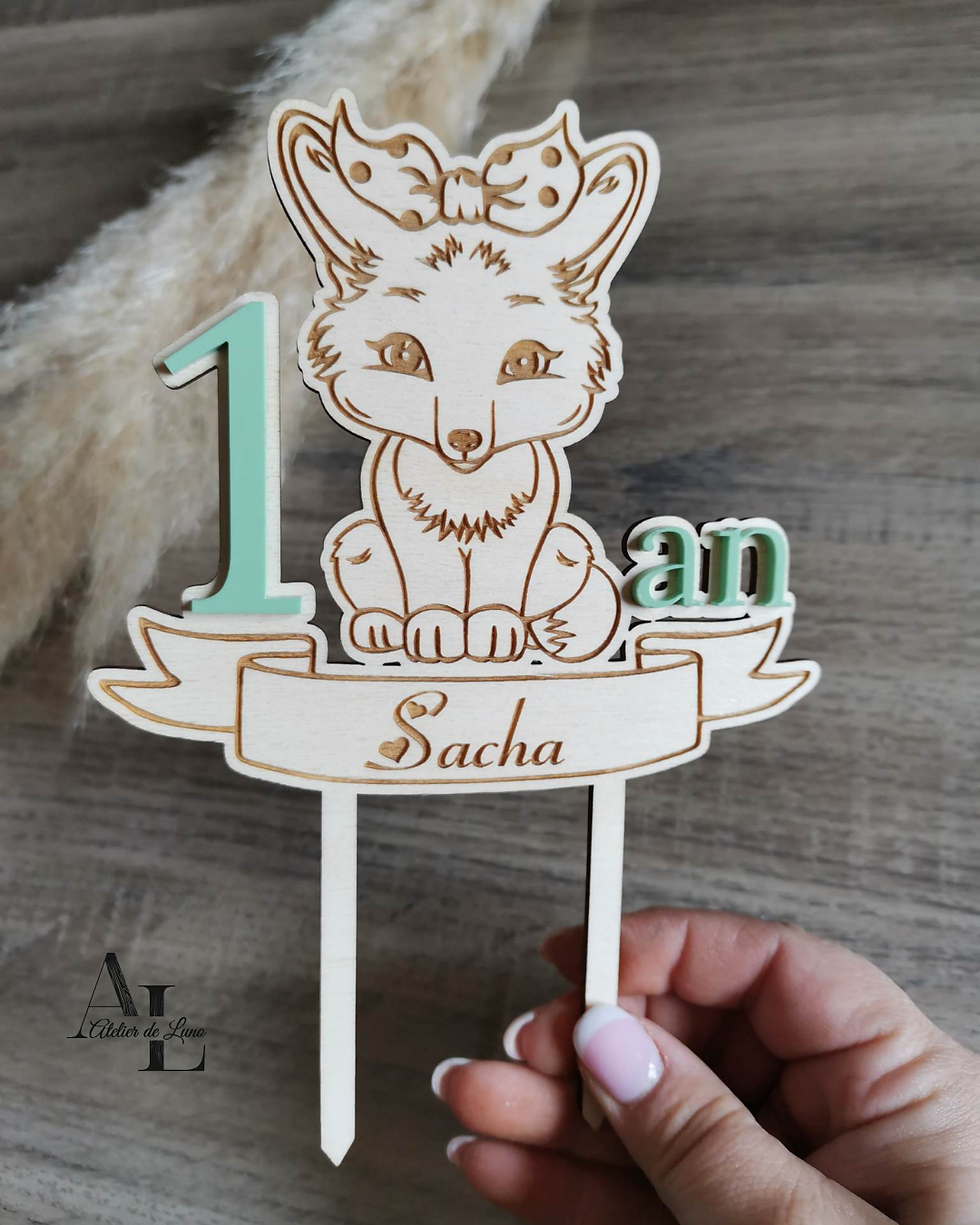 CAKE TOPPER, CAKE TOPPER EN BOIS, CAKE TOPPER ANNIVERSAIRE, CAKE TOPPER ANIMAUX, CAKE TOPPER EVENEMENT