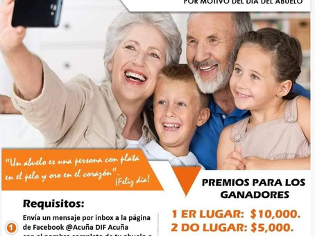 PREMIARÁ EL SISTEMA DIF AL ABUELO O ABUELA DE ACUÑA CON MAYOR EDAD