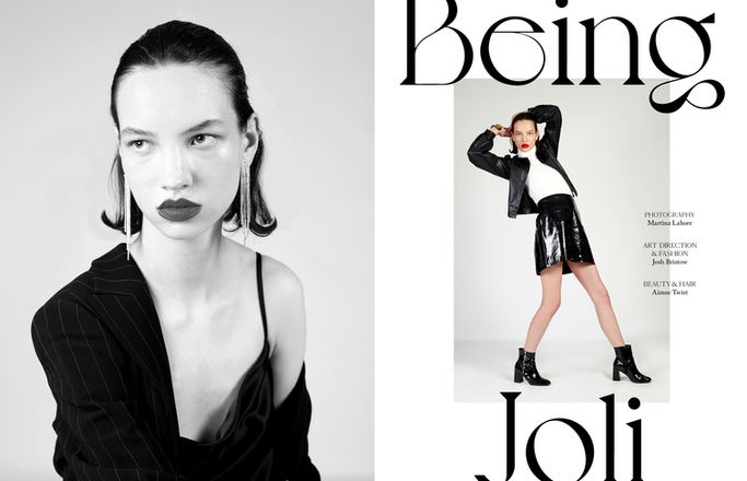 A photograph of a model posing