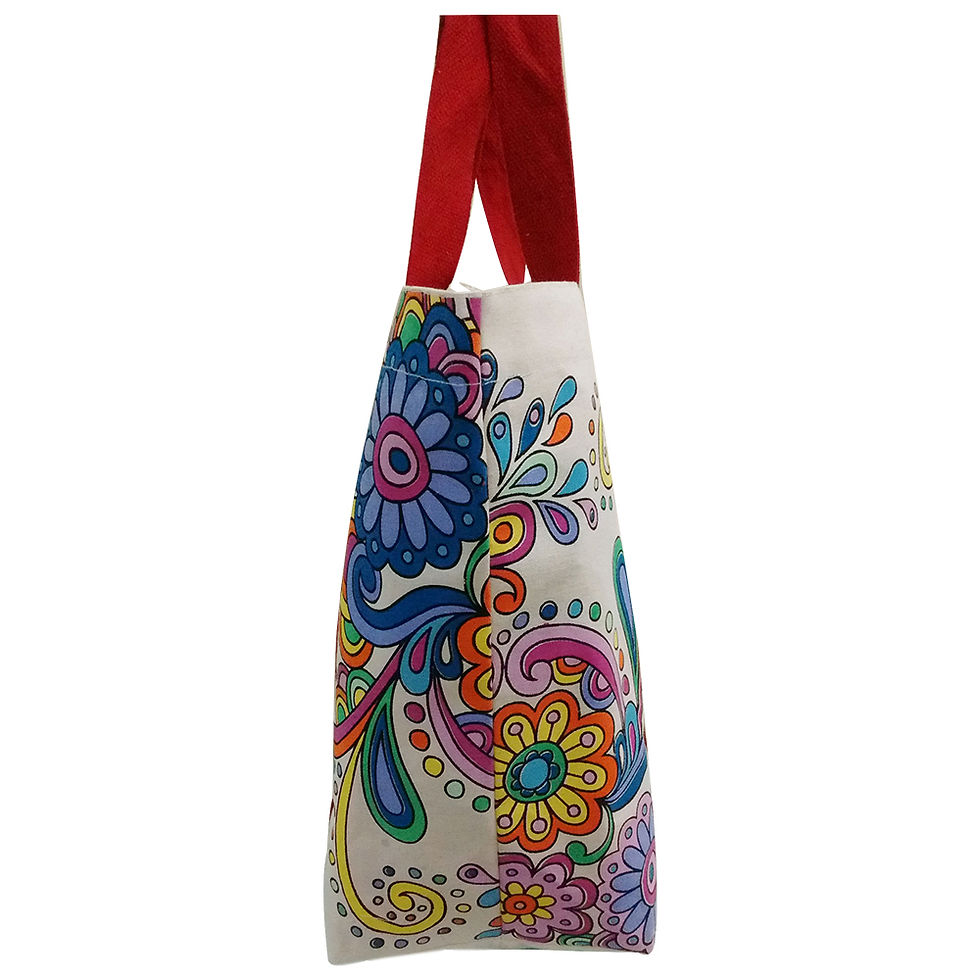 Thumbnail: Natural Floral Cotton Tote
