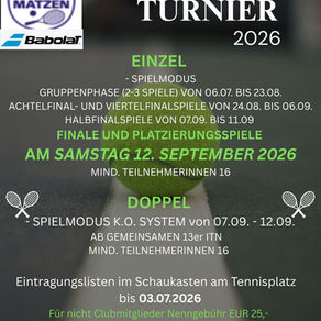 🎾 Einladung zum Clubturnier 2026 🎾