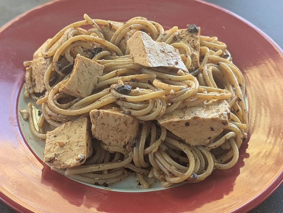 a picture of black bean tofu