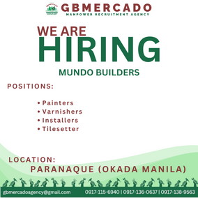 NOW HIRING MUNDO BUILDERS !!!