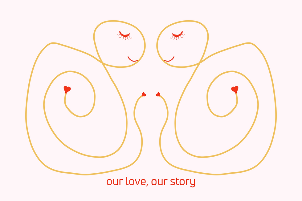 Thumbnail: Love - gold line on pink