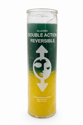Double Reversible Action yellow and green 7 day candle