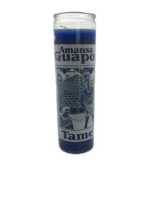 Amansa Guapo candle blue