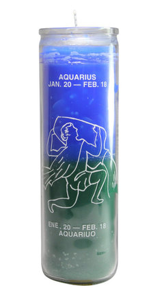 Aquarius Zodiac 7 day candle