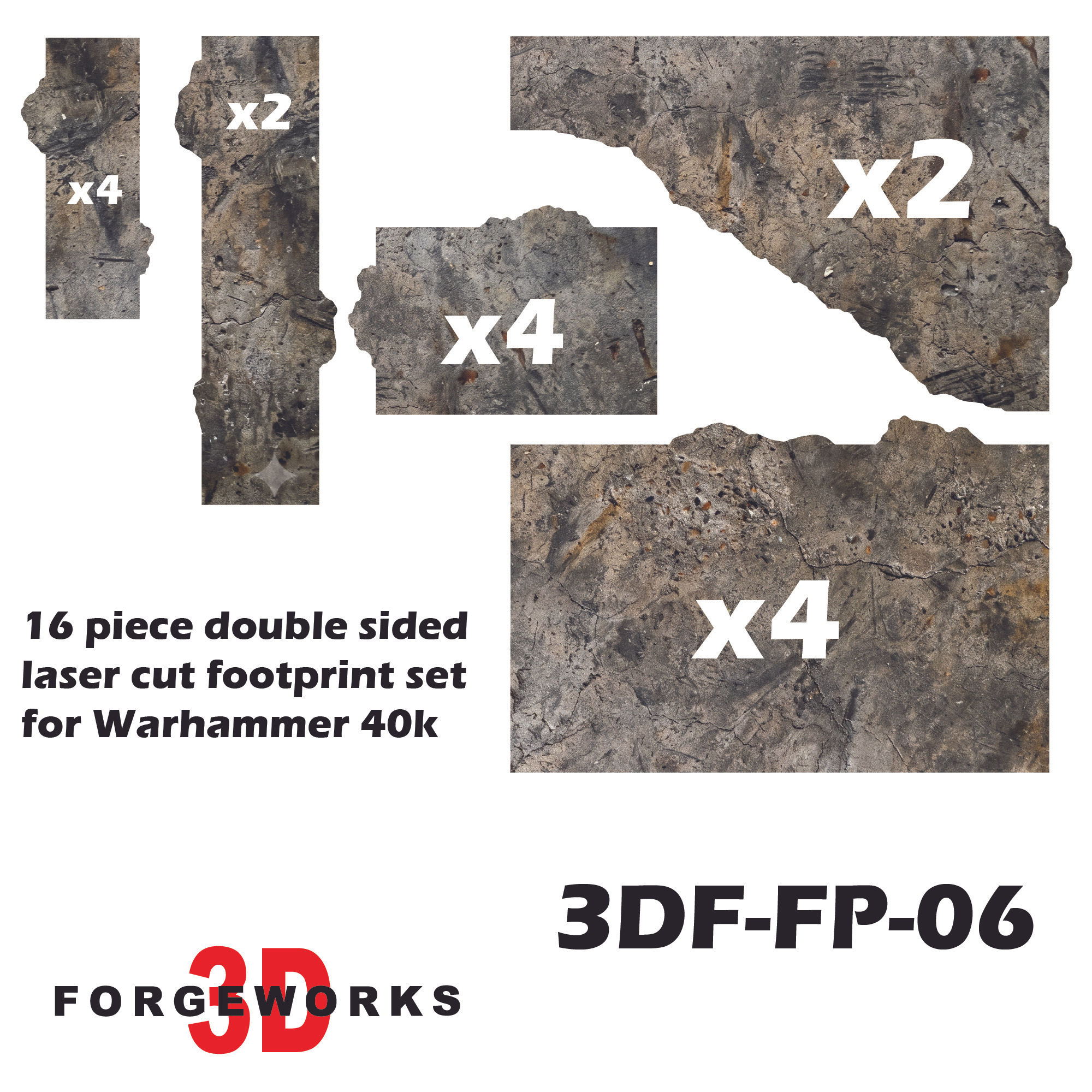 11th Edition Terrain Footprints (3DF-FP-06)