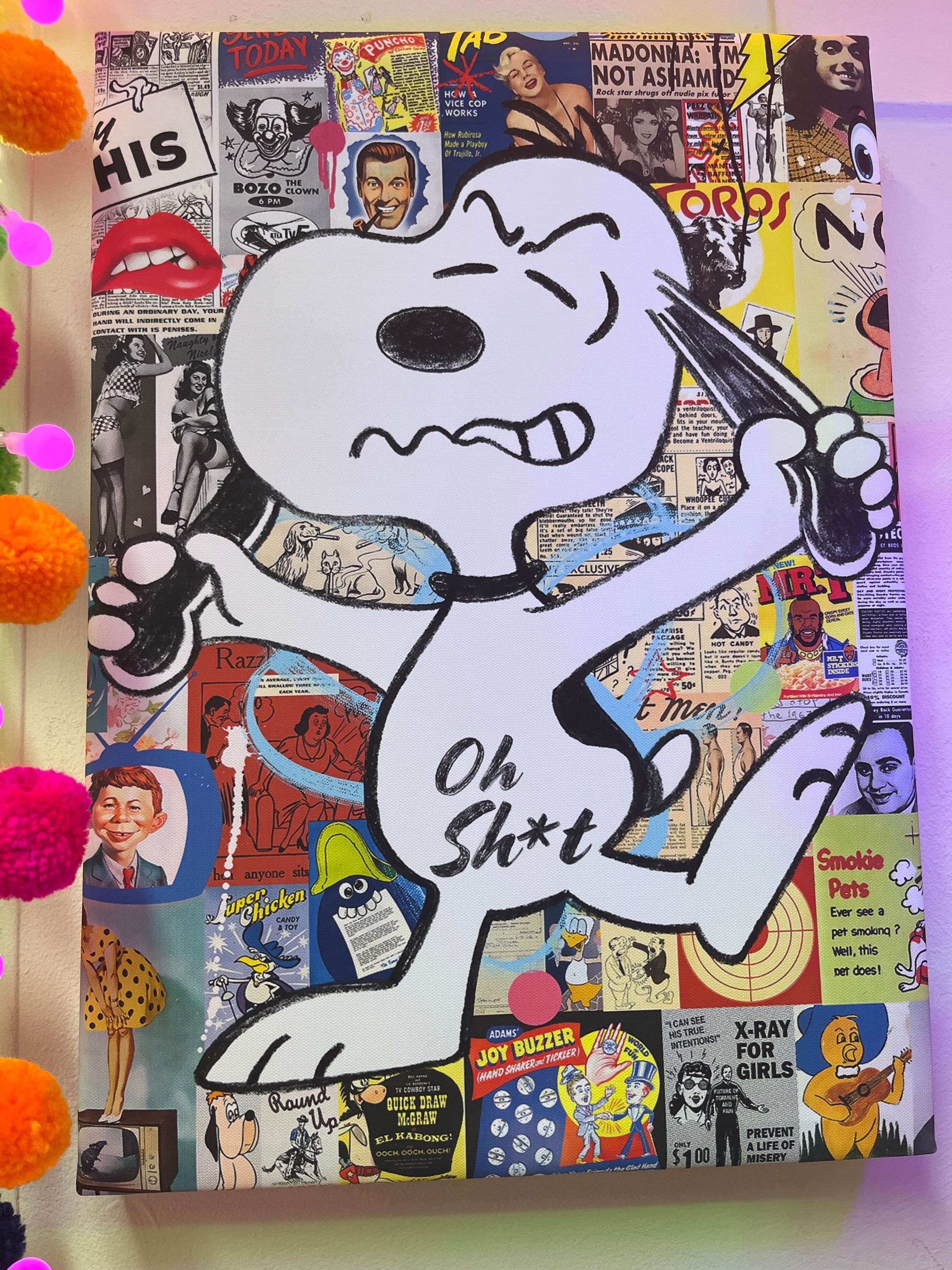 Snoopy Oh Sh*t canvas picture 