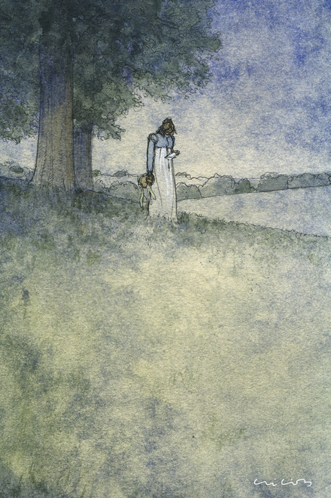 bosc, orgullo y prejuicio, aquarela, verde,póster, dibuix, pintura, art, decoració