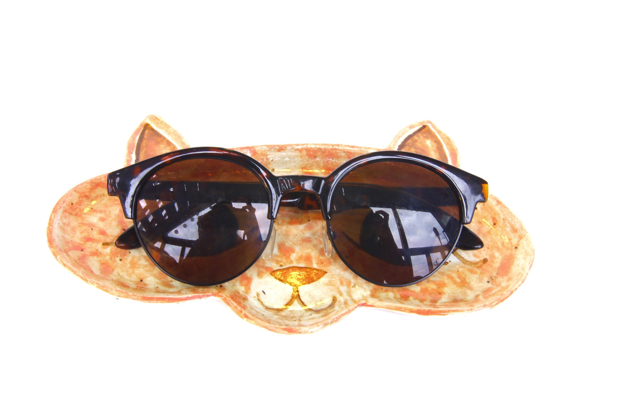Ceramic Cat Glasses Stand / Gifts For Grandparents / Gift for Grandad / Eye Glas
