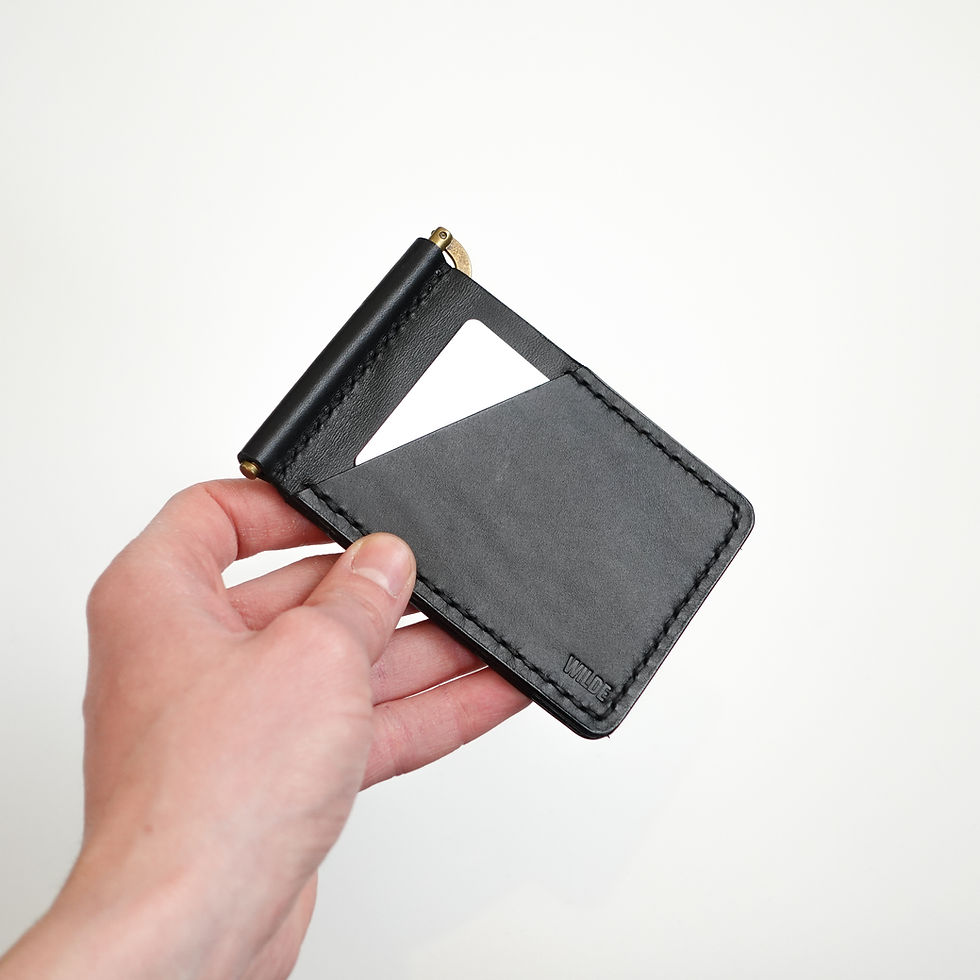 Thumbnail: money clip notes wallet card holder purse pouch blackburn lancashire british england uk leather goods handmade premium black
