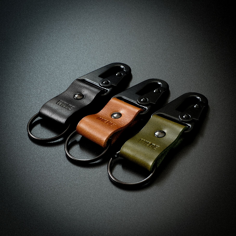 handmade leather key clip keyring uk england blackburn lancashire wildes leatherwork geoff wilde mens gift present black