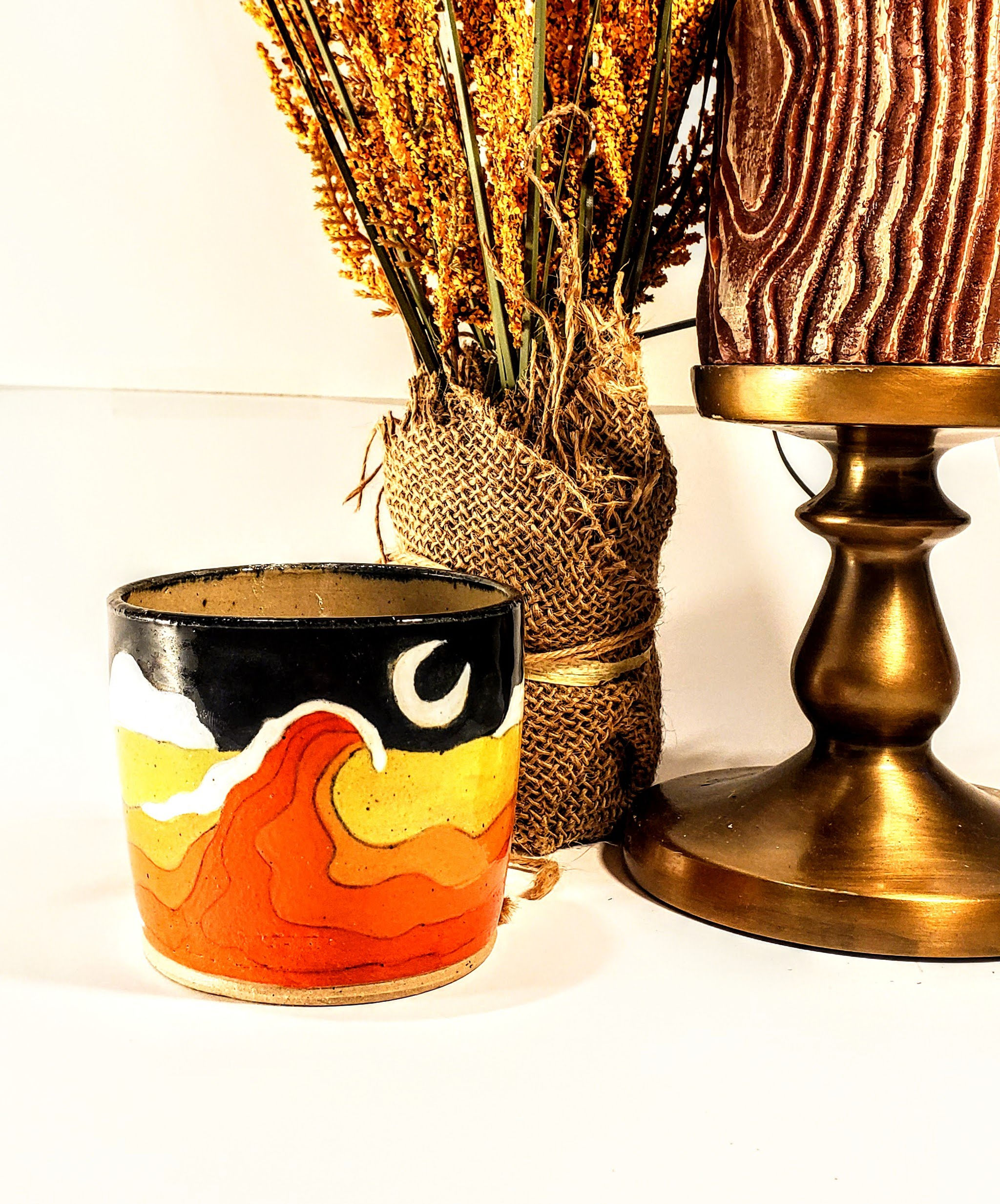 Moonlight Waves: Small Handmade Planter| Plant holder| ceramic planter