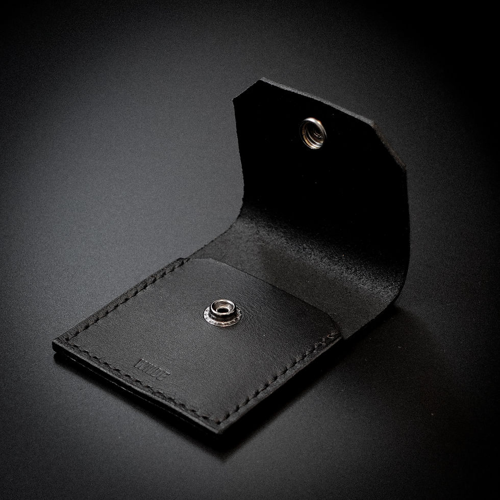 pouch snap button wallet card holder purse pouch blackburn lancashire british england uk leather goods handmade premium black