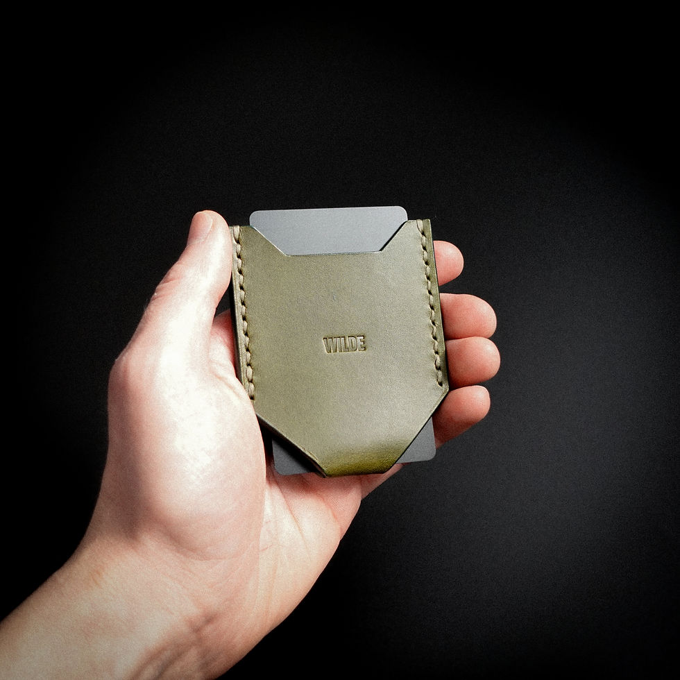 Thumbnail: Black leather guardian card holder handmade by Geoff Wilde of Wilde's Leatherwork in Blackburn Lancashire England UK