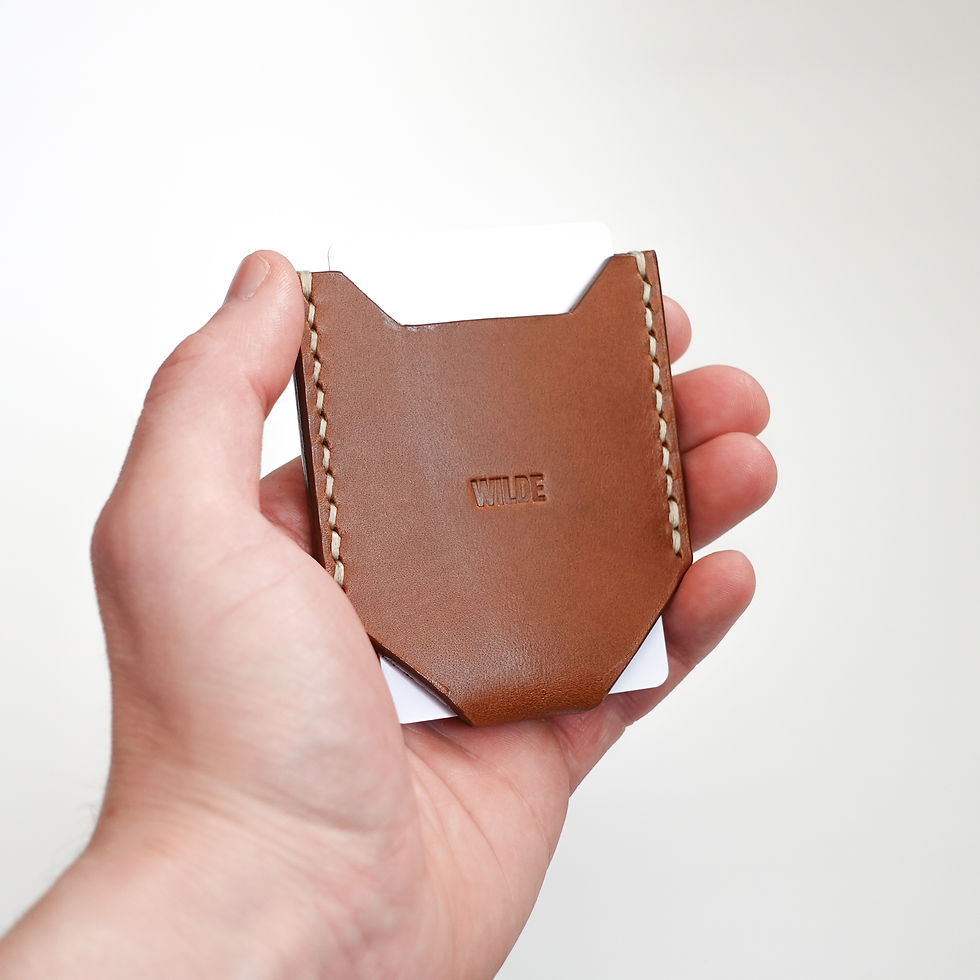Thumbnail: Black leather guardian card holder handmade by Geoff Wilde of Wilde's Leatherwork in Blackburn Lancashire England UK