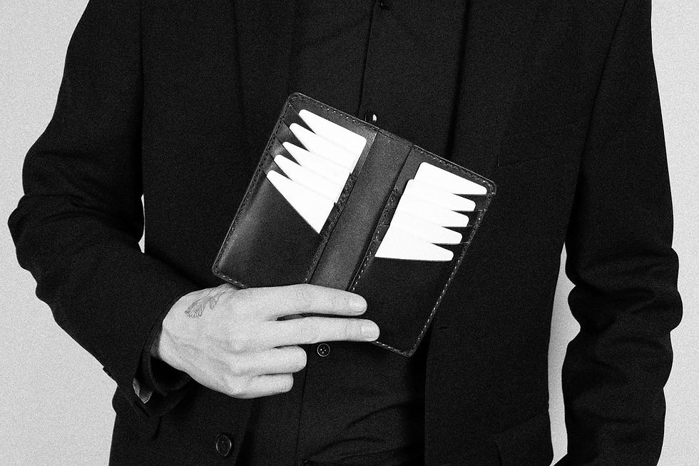 Thumbnail: card holder wallet purse leather handmade handcrafted present gift blackburn local near me birthday christmas mens womens