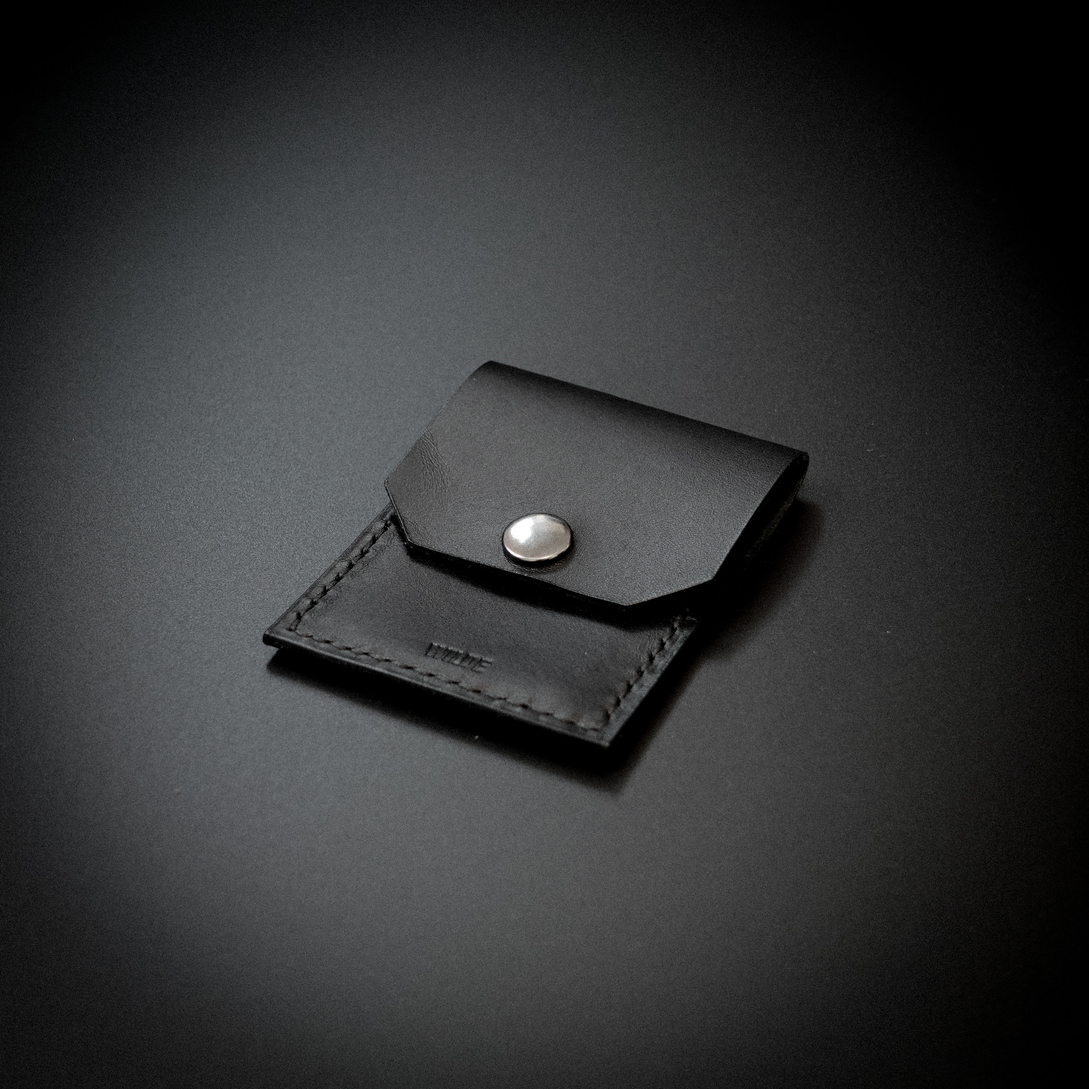 pouch snap button wallet card holder purse pouch blackburn lancashire british england uk leather goods handmade premium black