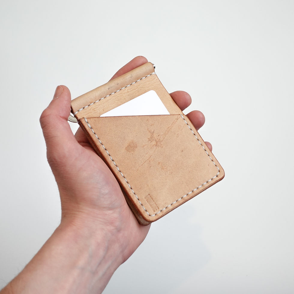 Thumbnail: money clip note wallet card holder purse pouch blackburn lancashire british england uk leather goods handmade premium natural
