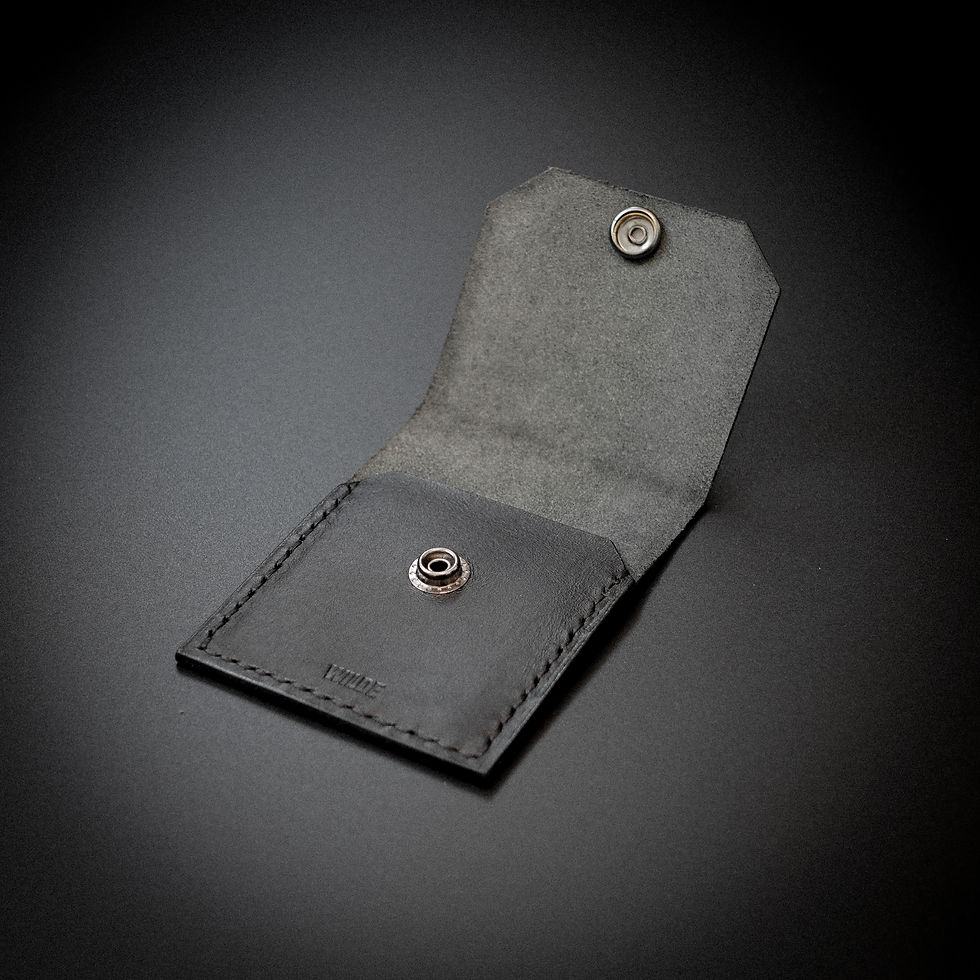 pouch snap button wallet card holder purse pouch blackburn lancashire british england uk leather goods handmade premium black