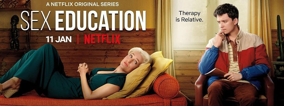 Affiche de "Sex Education", une série originale Netflix avec Gillian Anderson et Asa Butterfield