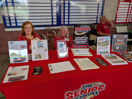 THE SENIOR NETWORK HAD A DISPLAY AT NC SPORTS COM IN ZEBULON, NC ON SATURDAY, JULY 11th