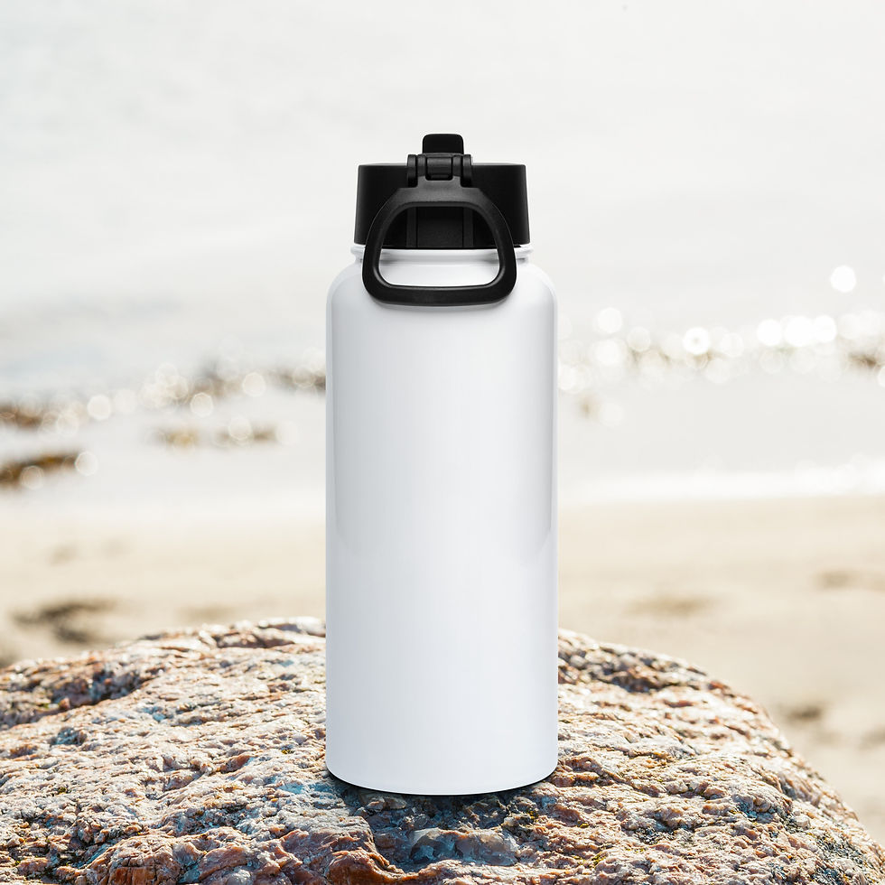 Thumbnail: Stainless steel water bottle with a straw lid