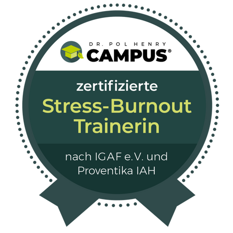 Siegel für Stress-Burnout Trainerin