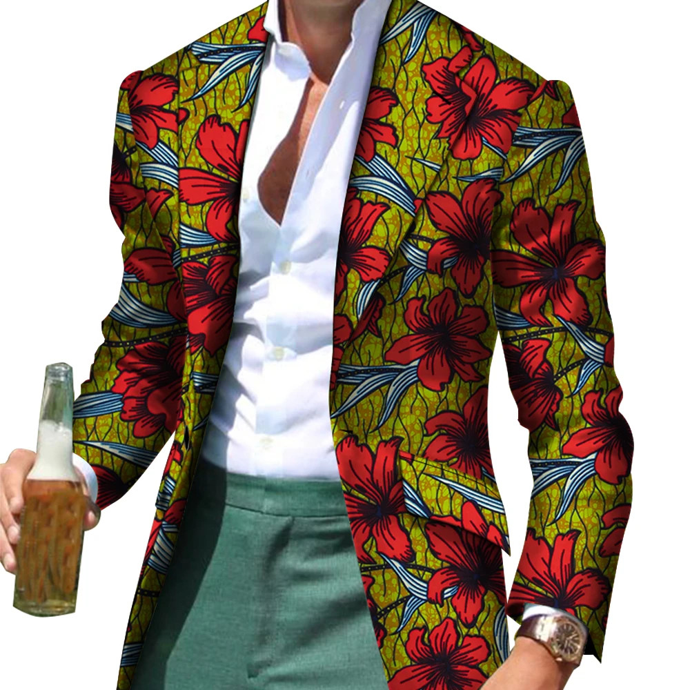 African Men Clothes Smart Causal Customized Slim Fit Fancy Suit Blazer Jackets