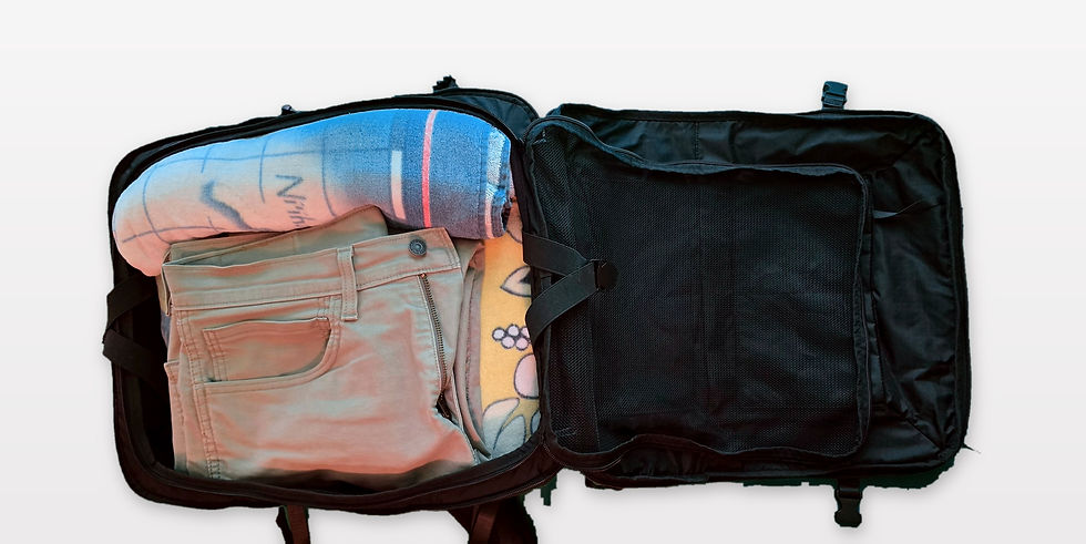 Packing a travel backpack