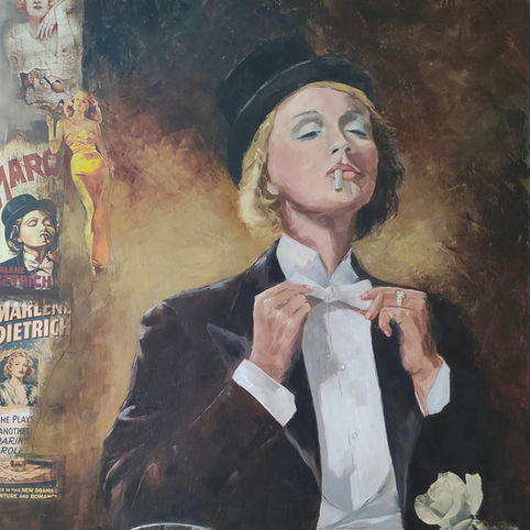 Peinture à l'huile
Marlene Dietrich
Par l'artiste Brigitte TONON
à Pau