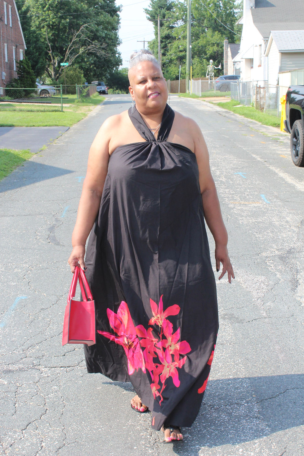Thumbnail: Rose Floral Halter Dress