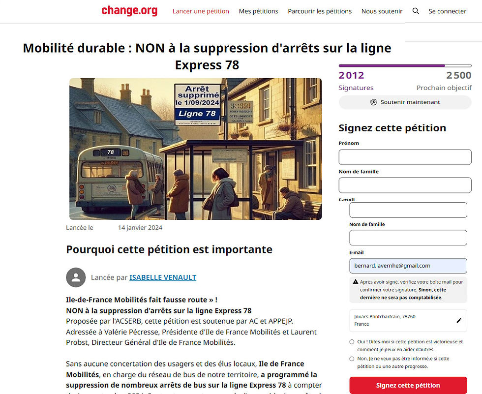 Signature de la pétition