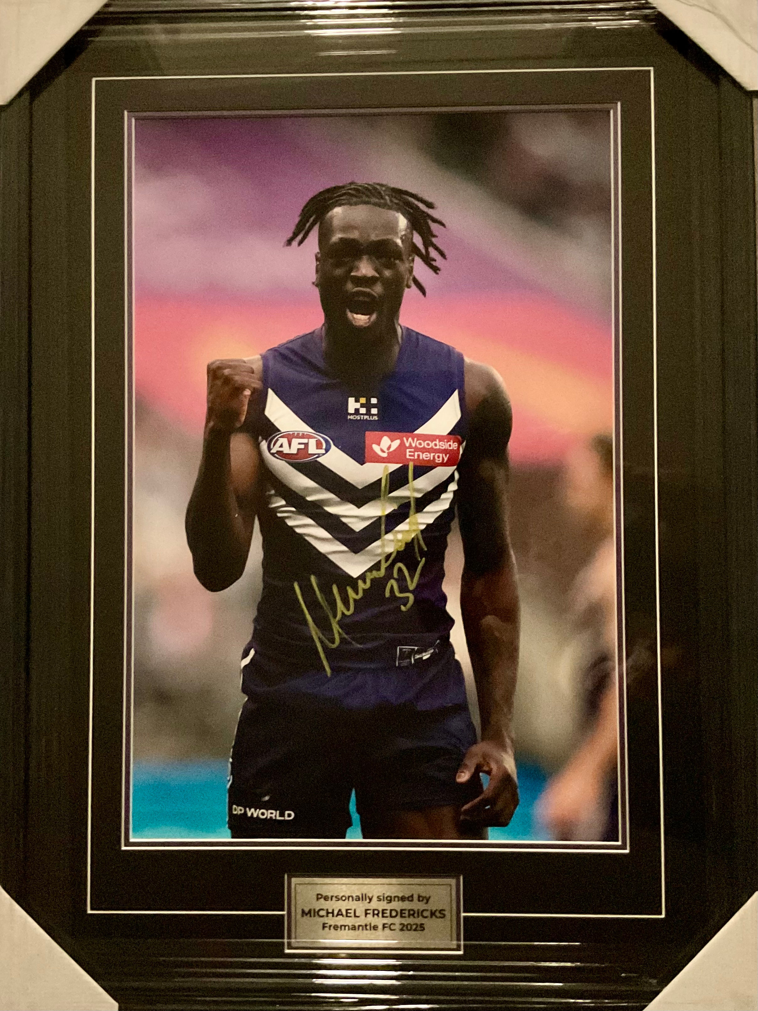 Michael Fredericks signed and framed action photo
