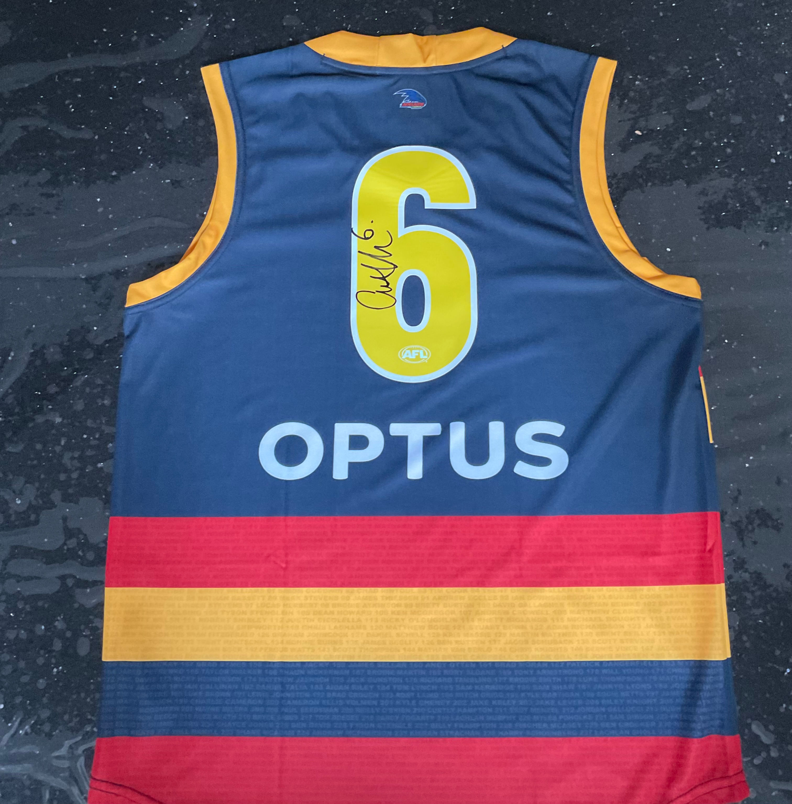 Tony Modra signed Adelaide Crow Jersey with COA