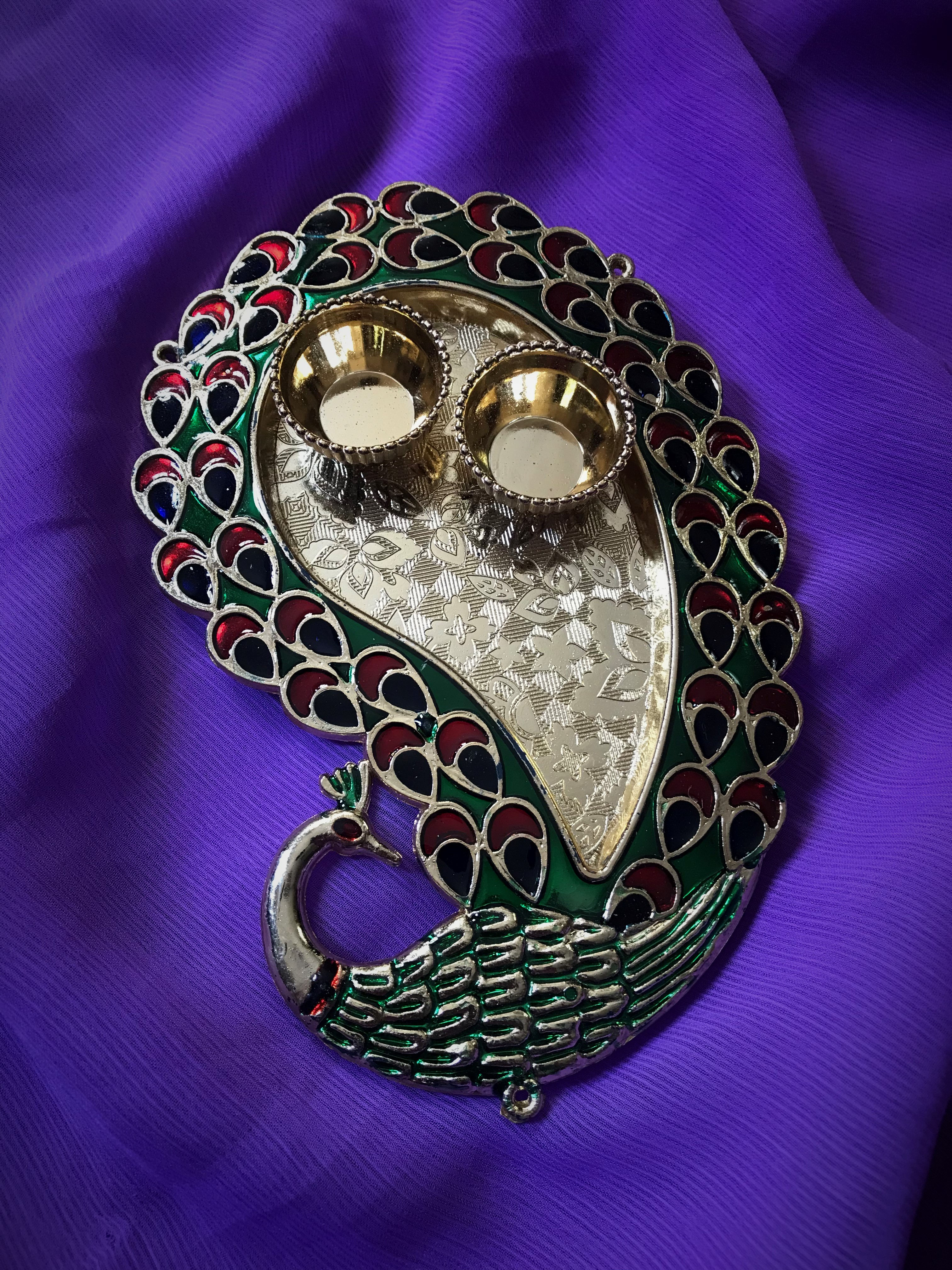 Peacock Rakhi-Tray Set (Raksha Bandhan)