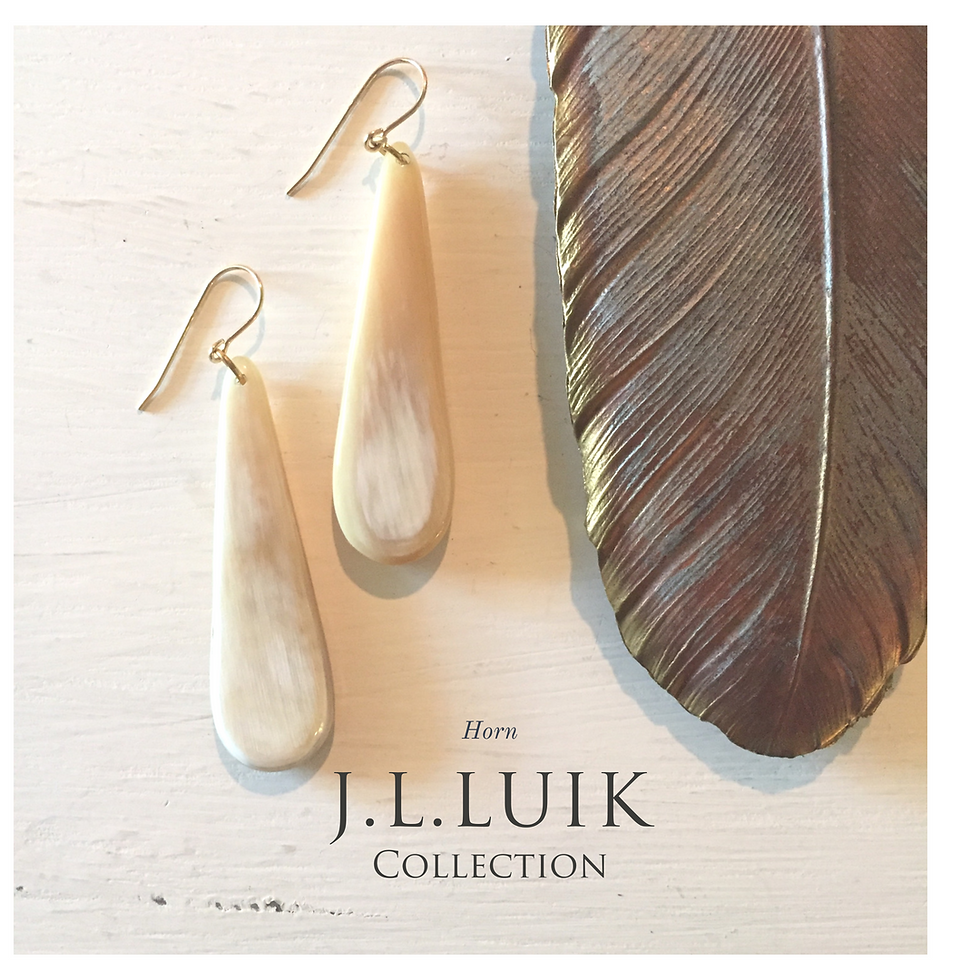 Horn Teardrop Point Up Earrings