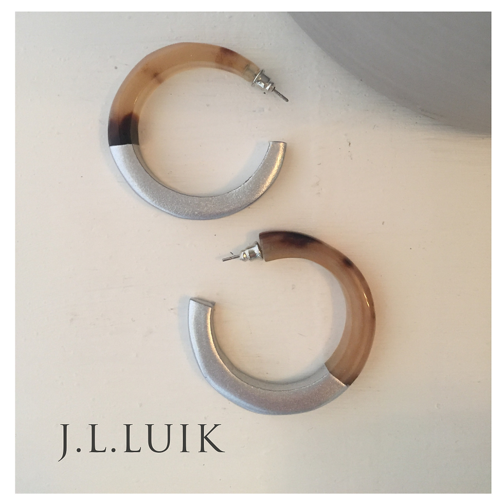 Silver Horn Hoop Earrings