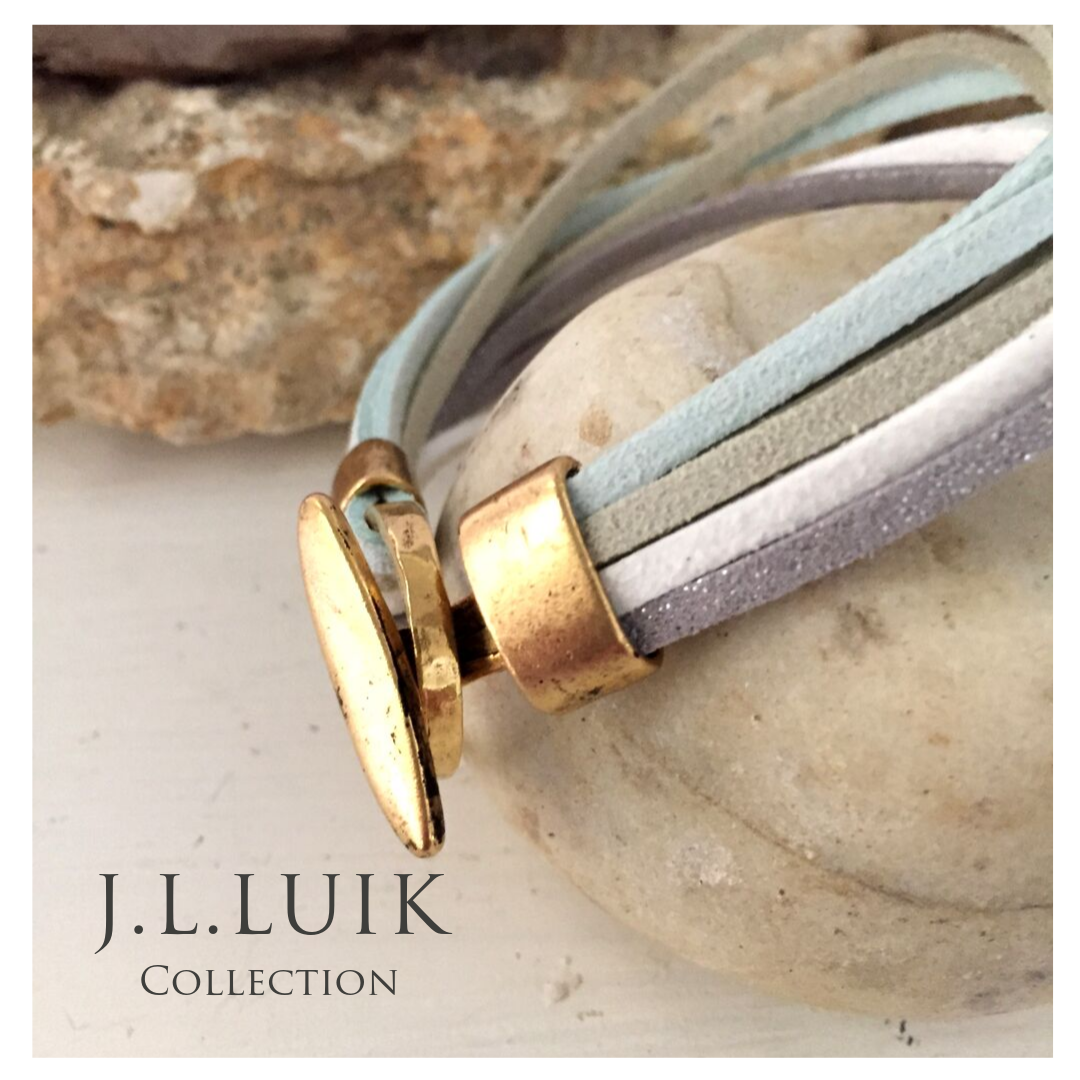 Cool Blue Leather Strap Bracelet