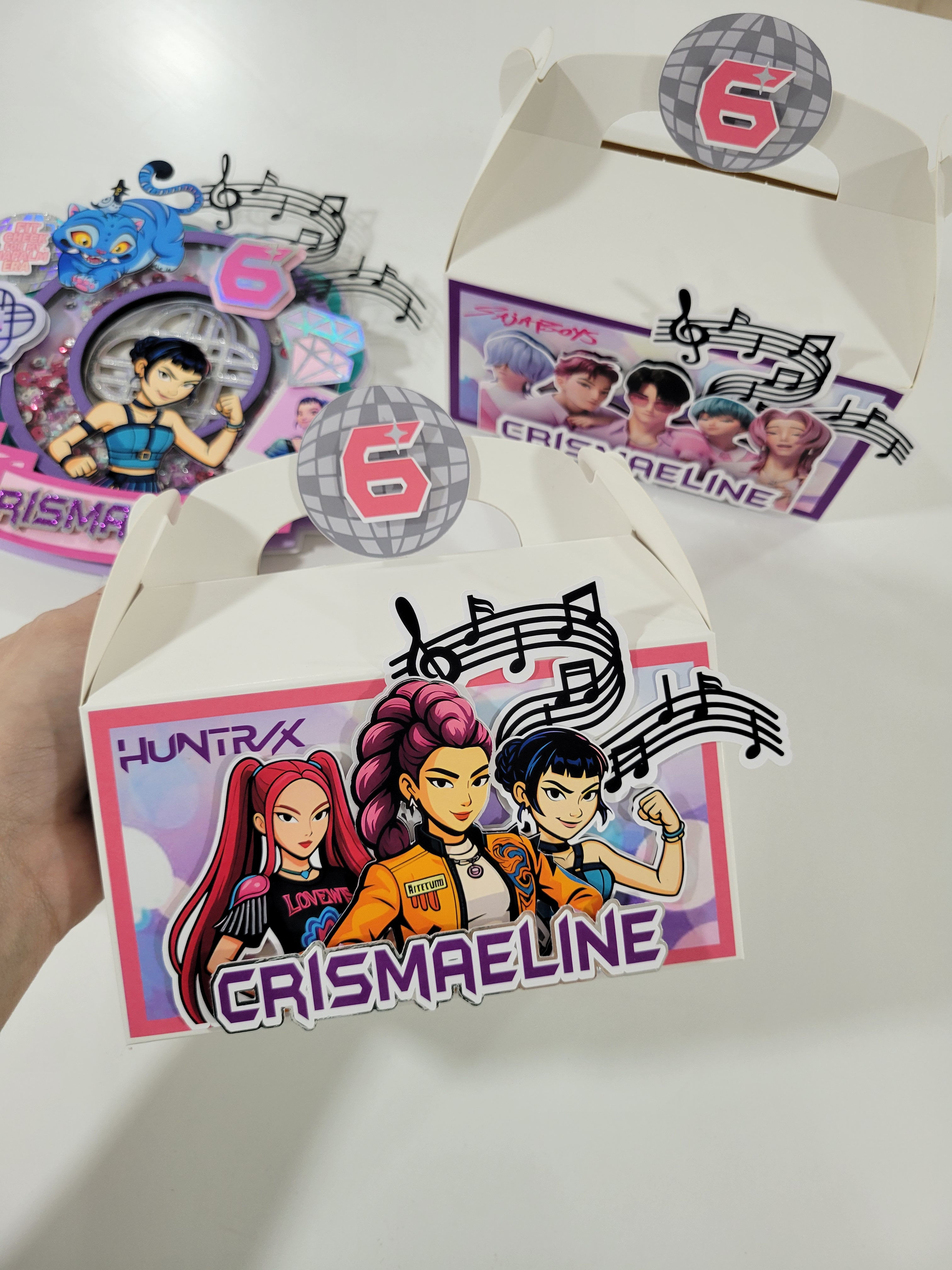 KPOP Demon Hunters Favor Boxes for Huntrix Birthday Party