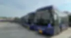 Photo of dozens of buses in Thailand lined up.