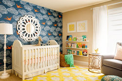 Wallpapered Nursery Feature Wall