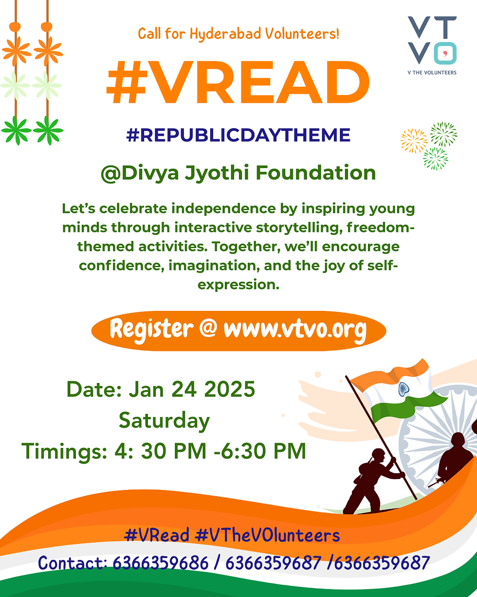 Hyderabad : #VRead #RepublicDaytheme @ Divya Jyothi Foundation